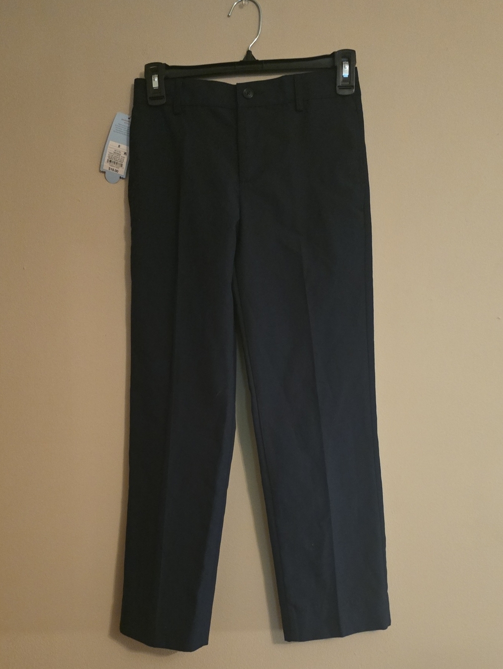 New Cat & Jack Boys Size 8 Navy Chino School Uniform Adjustable Pants